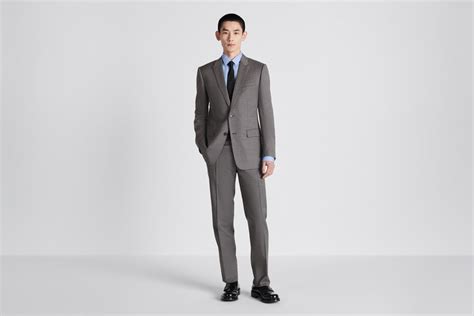 dior homme pinstriped virgin wool suit|Classic Suit Gray Micro Houndstooth Virgin Wool Twill .